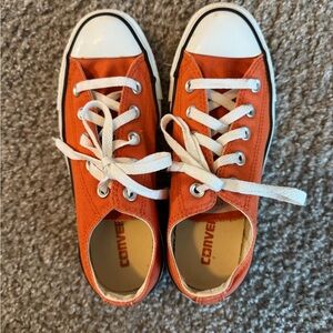 Converse Orange Canvas Low-Top Sneakers